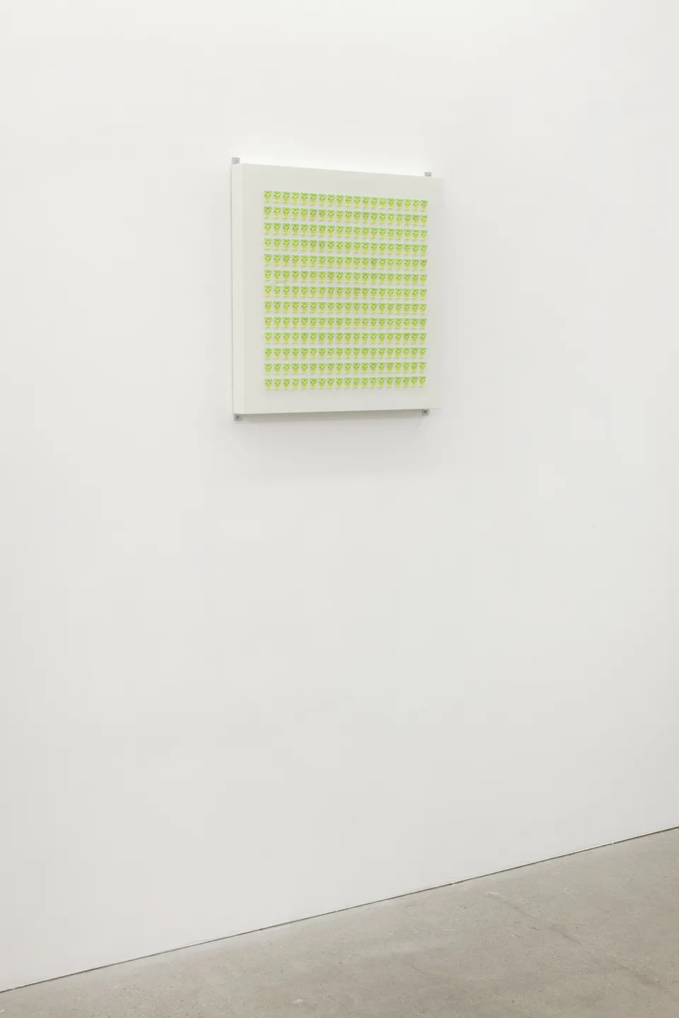 A panel of lime-green fittings shown in the gallery