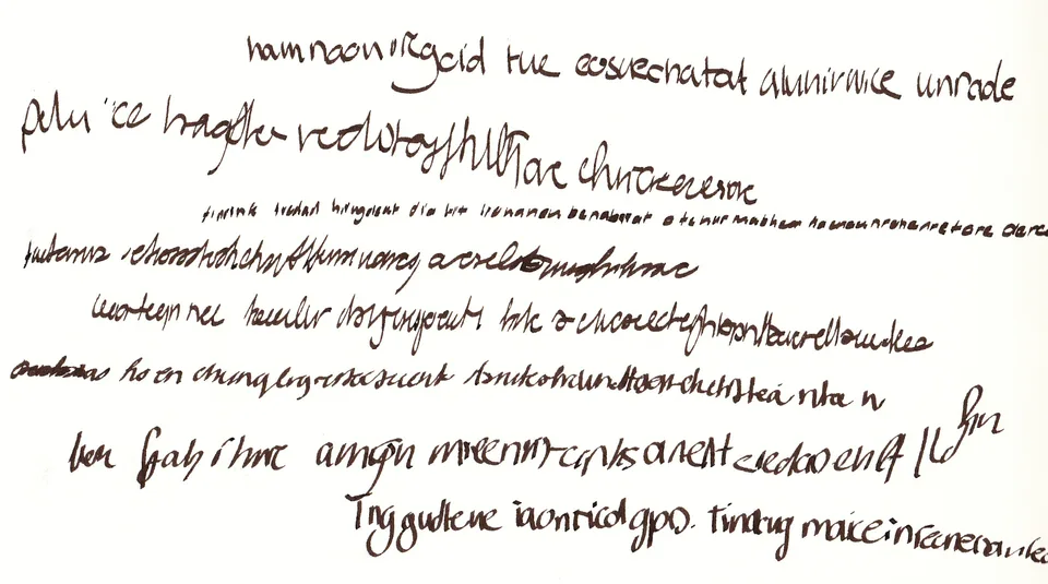 A second sheet of generated handwriting from synthetic penmanship